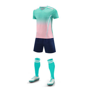 2025 Venta caliente azul cielo con azul marino fútbol y fútbol Jersey personalizado equipo Logo 100% poliéster uniforme - Product Image 6