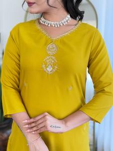 Traje Salwar de Tela de Rayón de Diseño Moderno, Estilo Indio Pakistaní, Color Amarillo, Último Modelo Exclusivo para Mujer, Elegante, Nuevo, para Fiestas, Bodas, Uso Casual - Product Image 5
