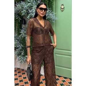 Conjunto de Pantalones de Encaje Forrados de Dos Piezas 10119 para Verano - Product Image 4