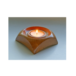 Portavelas de madera maciza de forma redonda para el hogar, decoración para sala de estar, soporte de velas, suministro directo de fábrica de la mejor calidad - Product Image 1