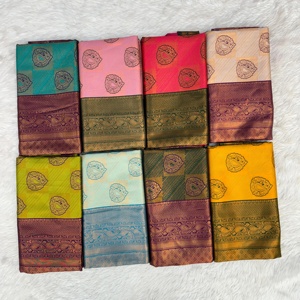 Exclusivo Sari de Seda Banarasi de Diseñador Indio-Pakistaní, Blusa Elegante, Estilo Étnico Moderno, Última Moda para Fiestas y Bodas - Product Image 2