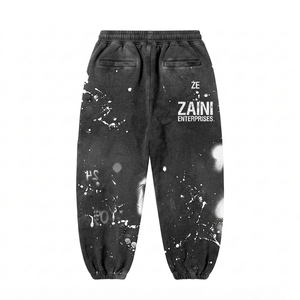 ZAINI Men's <b>Jogger</b> Pant Twill Fabric Quick Dry Breathable Eco-Friendly Black <b>White</b> Light Wash Drawstring Closure Pleated Front - Product Image 2
