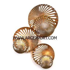 Nouvel art mural attrayant en métal doré Formes d'arrondi Art mural Événements de mariage et décoration d'hôtel Art mural à un prix abordable - Product Image 3