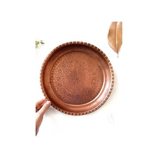 Nouveauté plateau en cuivre pur plateau de service en cuivre de qualité professionnelle produit fait à la main maison hôtel plateau de mariage - Product Image 3