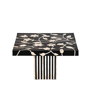 ชุดโต๊ะกาแฟฝังกระดูกและเรซิน2ชิ้นเฟอร์นิเจอร์บ้านสำหรับห้องนั่งเล่น - Product Image 1