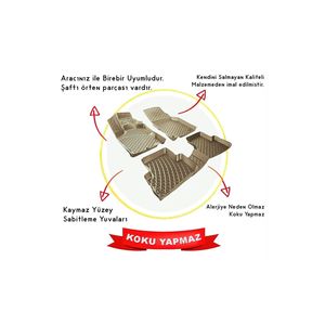 สำหรับ 4 ซีรีส์ F32 พรมปูพื้นสีเบจ 3D พูลวันไซส์ - Product Image 1