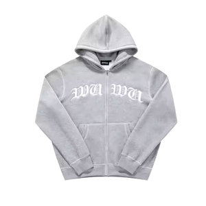 เสื้อมีฮู้ดผ้าฟลีซผ้าฝ้าย100% โอเวอร์ไซส์สำหรับผู้ชายและผู้หญิง2024 OEM โลโก้ตามสั่ง - Product Image 1