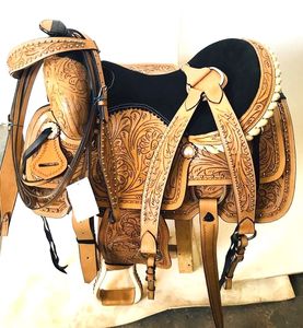 Selle Western en cuir véritable usinée à la main - Product Image 1