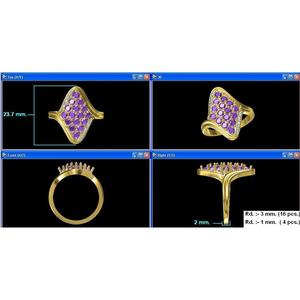 Shah Gems Women's Natural Amethyst <b>Ring</b> in <b>925</b> Sterling <b>Silver</b> Adjustable Cluster with 18K Plating Gift Accessory - Product Image 1