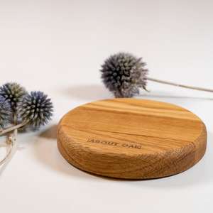 Plateau de service en bois de chêne avec coins arrondis, Assiette en bois, Planche de service Accessoires d'espace de travail faits à la main | Affiné | - Product Image 4