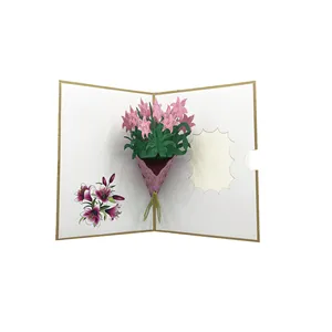 Origami Überraschung Italienisches Grafikdesign Geschenk Grußkarten Blumenstrauß Popup 3D für Blume