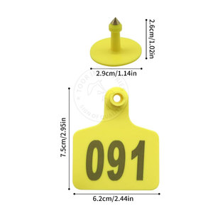 Etiquetas de orejas de animales con logotipo personalizado para uso en granja y manejo de animales Etiquetas de orejas de animales reutilizables con opciones de numeración y color - Product Image 4