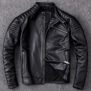 Veste en cuir pour hommes de moto punk à col décontracté à la mode européenne et américaine Veste de haute qualité pour hommes - Product Image 1
