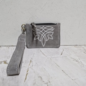 2025 New Fashion Custom Logo 100% Genuine Leather Boot <b>Stitch</b> Envelope Money Pouch Multicolor Long Wrist Strap Zipper Anti-Theft - Product Image 2