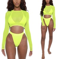 Conjunto de Bikini Personalizado 2023, Venta Caliente, OEM, 6 Piezas, Cuello en V, Secado Rápido, para Mujer, Envío Gratis