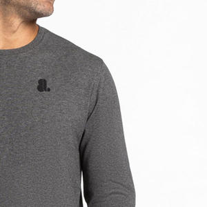 Nouveauté T-shirt à manches longues col rond en coton Logo personnalisé Homme T-shirt à manches longues col rond - Product Image 6