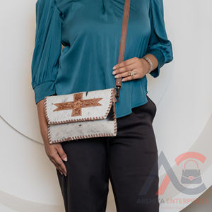 Cheveux faits à la main sur la peau et usiné à la main Mini sac à bandoulière pour femmes en cuir véritable Western sac à main de qualité supérieure sac à main en peau de vache - Product Image 3