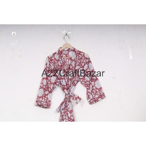 Bata de Kimono de algodón 100% para mujer, ropa de dormir Floral con estampado Digital de tamaño libre para uso doméstico, ropa de dormir transpirable cómoda en el frente - Product Image 6