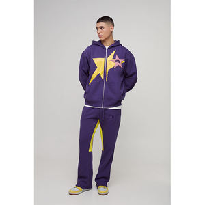 Chándales Casuales de Invierno para Hombre, Personalizados, Extra Grandes, con Capucha y Cordón, Estampado de Osito Malvado, Apliques, Transpirables, 100% Algodón - Product Image 4