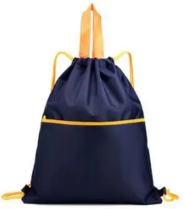 Logo personnalisé Sac à cordons 210D Polyester Sac à dos de sport avec poche à fermeture éclair Sac de sport à cordon lavable promotionnel - Product Image 3