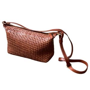 Bolso cruzado de cuero tejido de alta calidad, bolso de hombro hecho a mano minimalista asequible, informal - Product Image 3