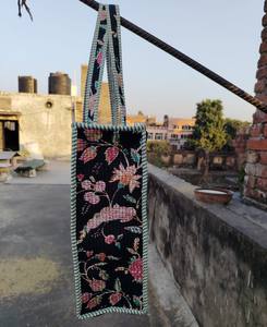 Indian Hand Block Quilted Floral Printed 100% Cotton Tote Shoulder Bag Eco-Friendly Durable for Daily Use Fashion for Summer - Product Image 3