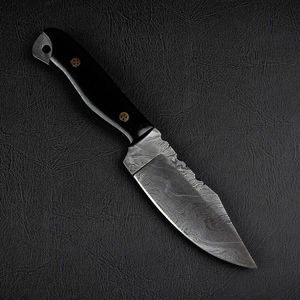 Couteau de camping industriel en acier inoxydable Damas fait main Becknell, motif torsadé, pointe tombante, lame pleine, vente en gros OEM - Product Image 2