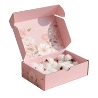 Boîtes d'expédition en carton ondulé rose avec logo personnalisé Nova imprimé en or, boîte d'emballage pour envoi postal, boîte pour costumes cosmétiques