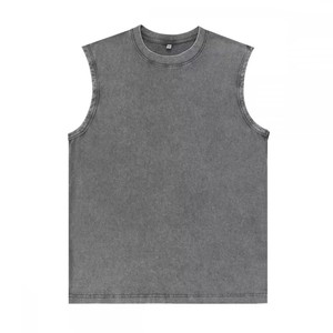 Camiseta sin mangas de gimnasio de algodón pesado para hombre, camisetas sin mangas con logotipo personalizado, camisetas holgadas, camiseta para hombre, envío DDP - Product Image 2