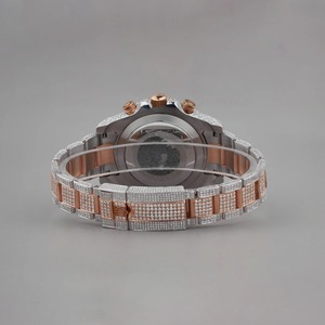 Montre de luxe pour homme, grande taille, entièrement sertie de diamants Moissanite VVS, entièrement en acier inoxydable, mouvement automatique à quartz, style Hip Hop - Product Image 4