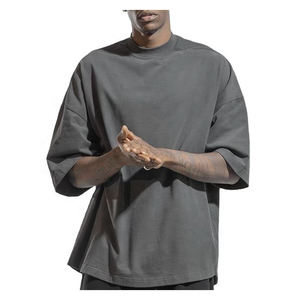 Mejor venta de los hombres Slim Fit Ringer Camiseta 100% poliéster/algodón de peso pesado cuello redondo al por mayor - Product Image 1