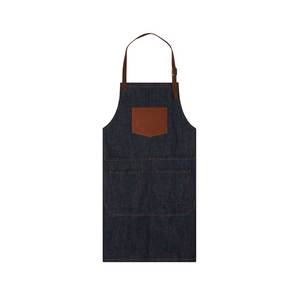 Chef Artículo 2025 Mejor desgaste Unisex Cocina Utilizable Denim Delantal Venta caliente Custom Made Denim Delantal - Product Image 6