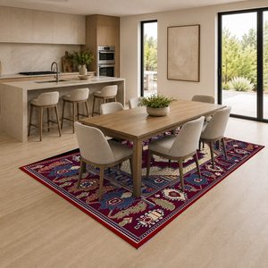 Tapis de salon en chenille antidérapant, imprimé numériquement, style moderne et vintage, rouge bordeaux, lavable en machine, vente en gros RUGS DEPOT LXDP-0320 - Product Image 4