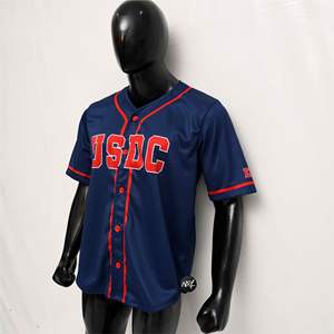 เสื้อเบสบอลผู้ชายแบบ USDC พิมพ์ลายคุณภาพสูง ระบายอากาศได้ดี แห้งเร็ว ไซส์ใหญ่ รับผลิตตามสั่ง พร้อมปักลาย - Product Image 4