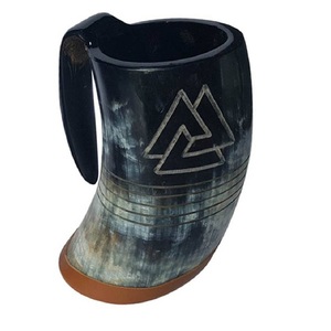 Taza de cuerno para beber natural hecha a mano de marca ecológica personalizada pulida para cerveza café hogar Hotel restaurantes Animal - Product Image 1