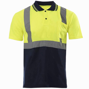 Hi Vis Reflective Safety <b>Orange</b> Reflective Safety Tape Men's <b>Polo</b> <b>Shirts</b> - Product Image 1