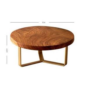 Vente en gros prix d'usine de socles en bois pour gâteaux de fête avec support en métal doré ensemble de présentoirs à gâteaux à un étage - Product Image 4