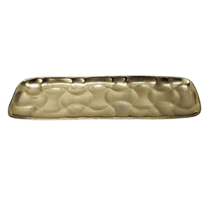 Ensemble de 2 plateaux de service pour la maison Hôtel Ustensiles de cuisine Couleur dorée pour cuisine et restaurant Plateau de service moderne en aluminium - Product Image 2