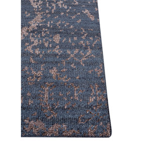 Alfombra Clásica Azul Pansy de Lana y Viscosa Anudada a Mano con Diseño Abstracto de Medallón, Estilo Rectangular Tipo Rompecabezas, 9x12, para Hogar y Pasillo, PKWV-81 - Product Image 4