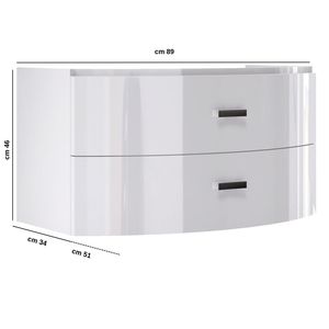 Gineva modello lavello da bagno con due cassetti dimensioni bianco lucido 91,5x51 xh47 Cm - Product Image 2