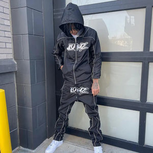 Nuevo Conjunto Deportivo de Invierno para Hombre, Chaqueta Cortavientos y Pantalones, con Logotipo Personalizado, Reflectante 3M, 100% Nailon, Grueso - Product Image 3