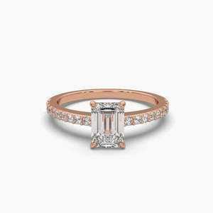 Bague de fiançailles classique solitaire en diamant taille émeraude 1,00 carat, couleur F, clarté VS, diamant de laboratoire en or 14 carats, pour usage quotidien, cadeau - Product Image 2