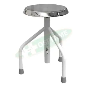 Hospitime Hospital Patient Revolving Stool MS / SS Frame - 3 Leg (SS Top) Hospital Furniture