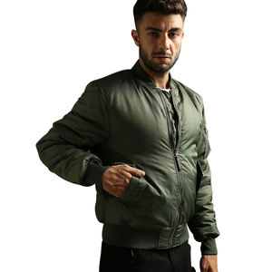Venta al por mayor de chaquetas de los hombres OEM logotipo personalizado de manga larga chaqueta de bombardero de los hombres chaquetas de béisbol con MATERIAL PERSONALIZADO en varios colores - Product Image 4