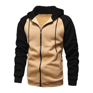 Primavera otoño chaqueta con cremallera para hombre polar Color a juego Casual sudaderas con capucha cordón con cremallera bolsillo sudaderas ropa deportiva masculina abrigos - Product Image 4