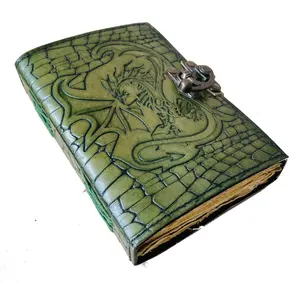 Libro Grande de sombras de dragón Vintage para mujer, cuaderno de bocetos de estilo Cocodrilo, diario impreso para páginas antiguas, libros en blanco