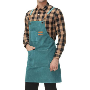 Delantal de gran oferta con logotipo personalizado, delantal de Chef para adultos, delantales de cocina impermeables de lona para restaurante con logotipo impreso personalizado - Product Image 4