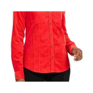 Camicia da Lavoro Rossa in Popeline per Donna Charter Club, Taglia Piccola, Tinta Unita, con Colletto e Bottoni, Semplice Camicia da Ufficio con Tasche - Product Image 3