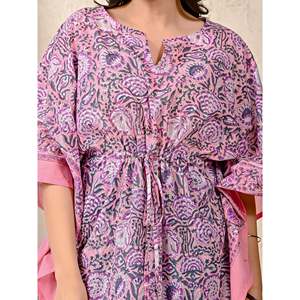 เดรสแขนกุดผ้าฝ้ายพิมพ์ลายระบายระบายความยาวถึงพื้นสำหรับวันวาเลนไทน์ - Product Image 2