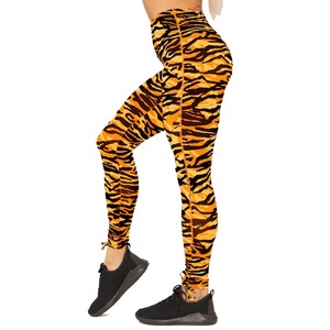 <b>Women's</b> High-Waisted Gym <b>Leggings</b> Practical Pocket Mid-Waist Yoga Pants Nude Fitness Workout Clothes for All Ages Solid <b>Pattern</b> - Product Image 3